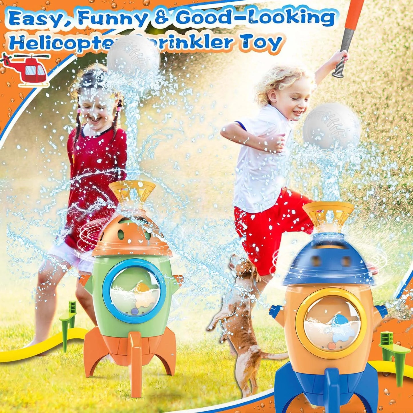 Outdoor Water Toy Baby Bath Toys Cartoon Frog Dinosaur Sprinkler Rotating Spray Garden Yard Fun Games Toys for Kids Boys Girls